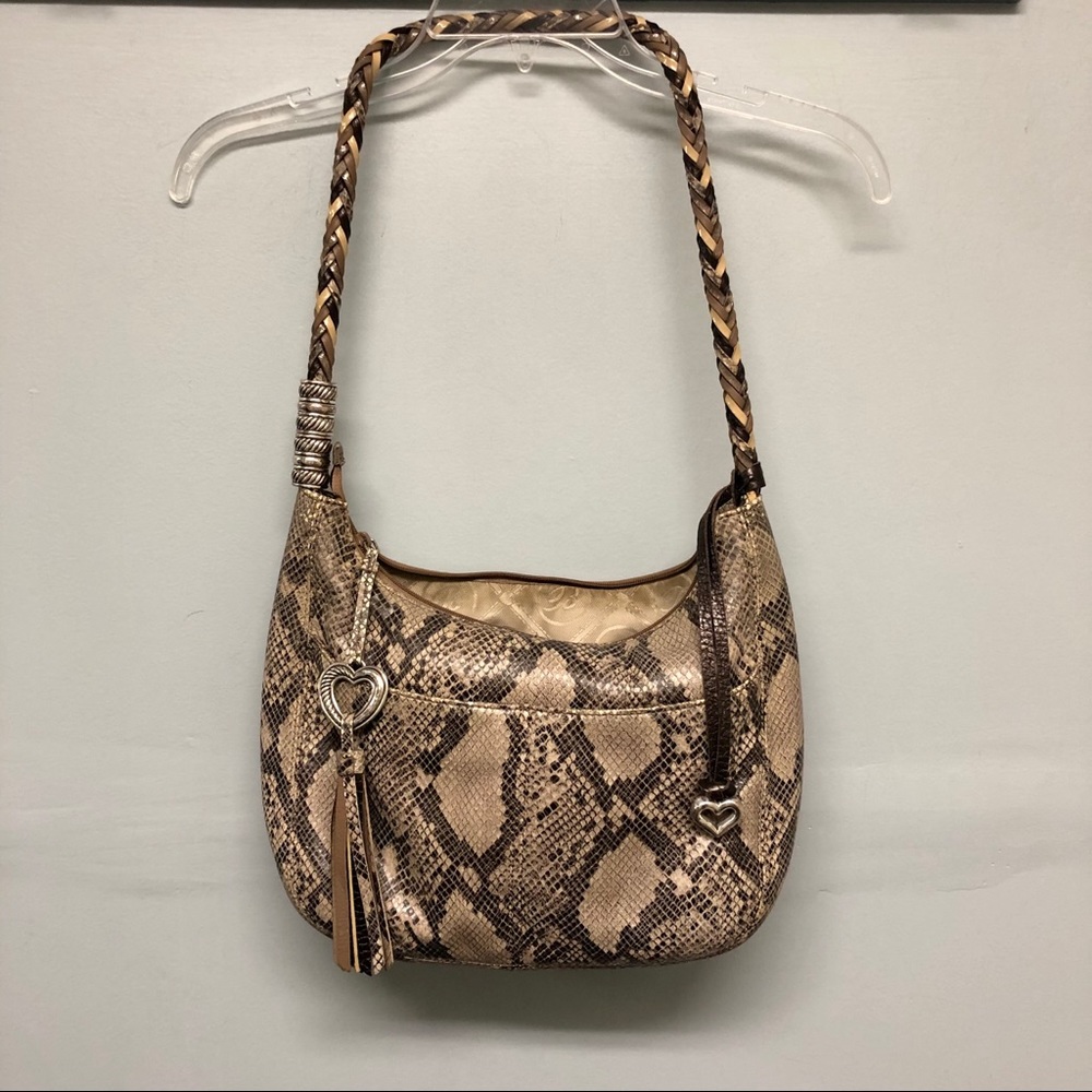 Brighton Faux Snakeskin Hobo Bag